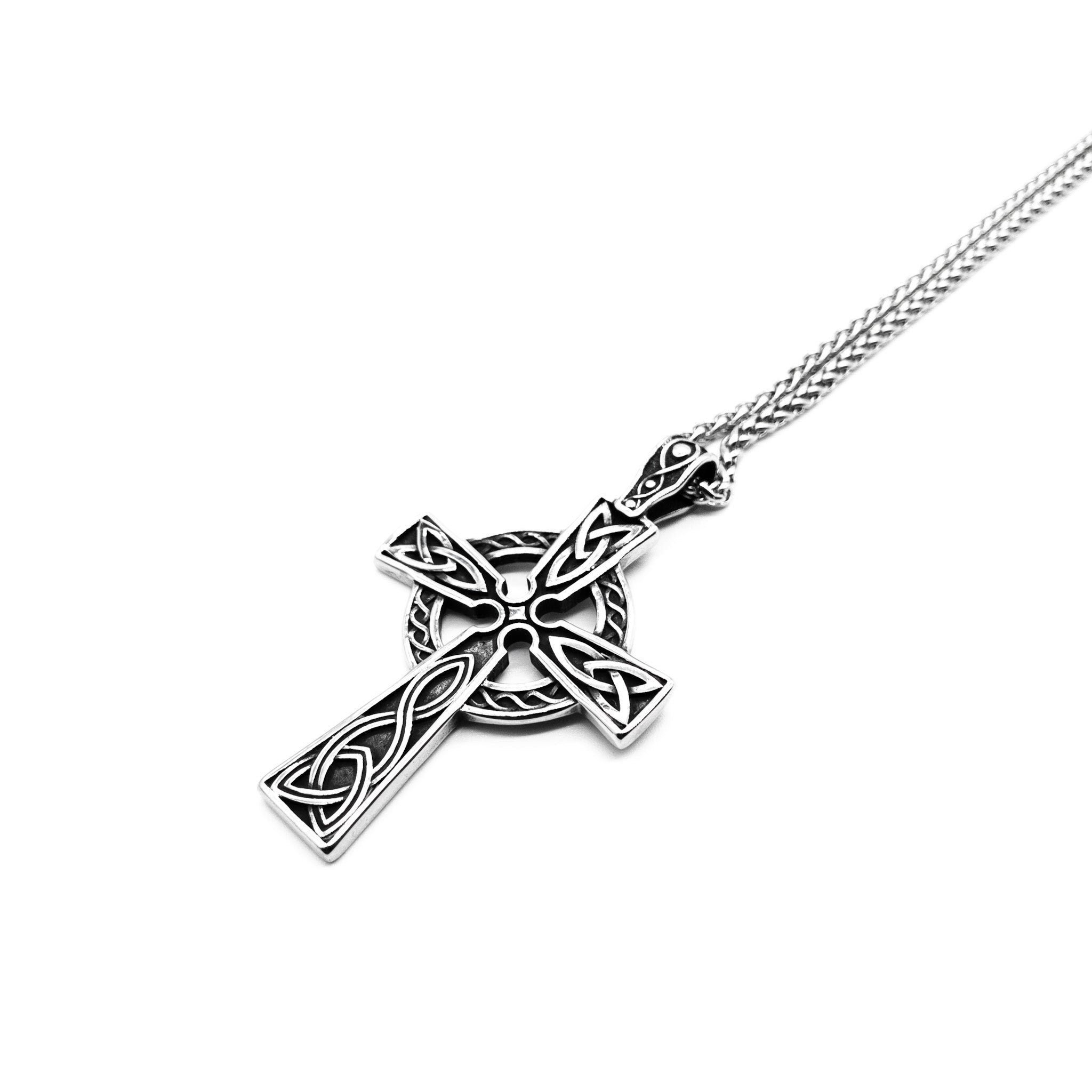 Celtic Viking Jewelry High Quality Stainless Steel Shield Design Cross  Pendant Necklace For Men - JewelleryNet