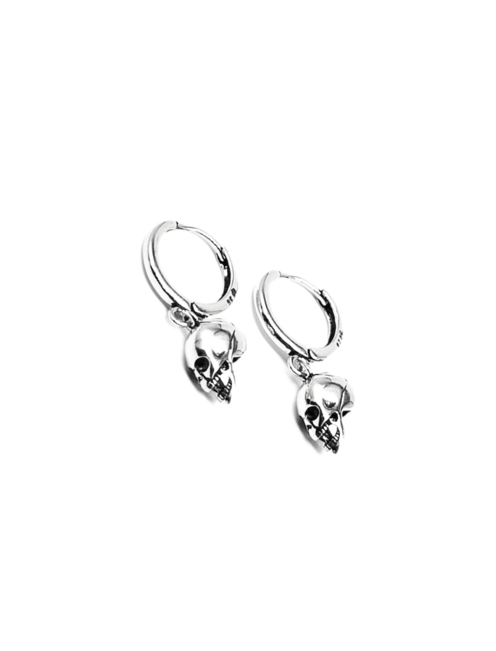 Silver skull hot sale hoop earrings